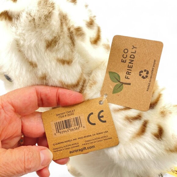 Aurora Miyoni‎ Tots Snowy Owlet Plush, Brown White, Soft, 9 Inches, New w Tags - Picture 8 of 12